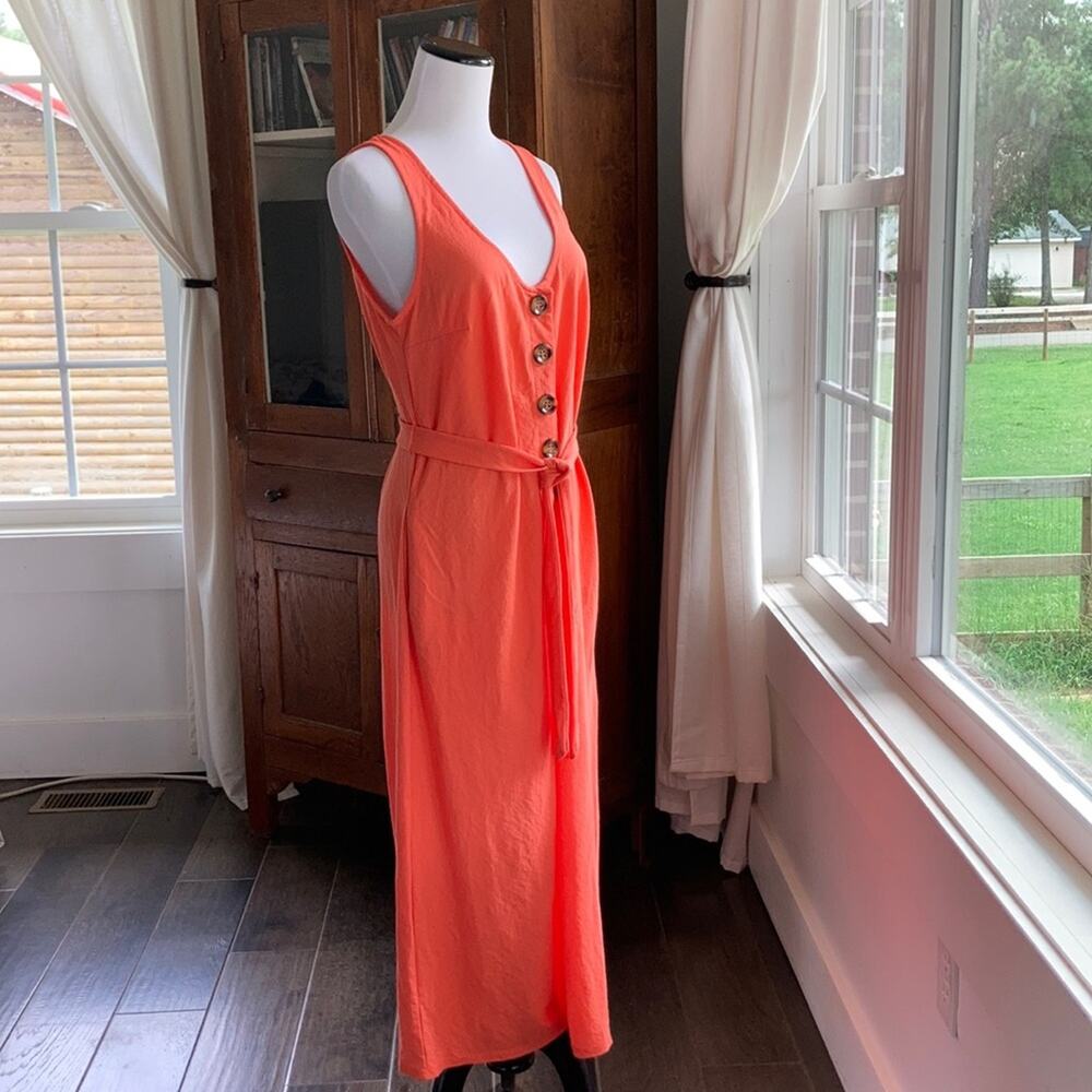 Taylor & Sage Orange Stretch Jumpsuit, Size M